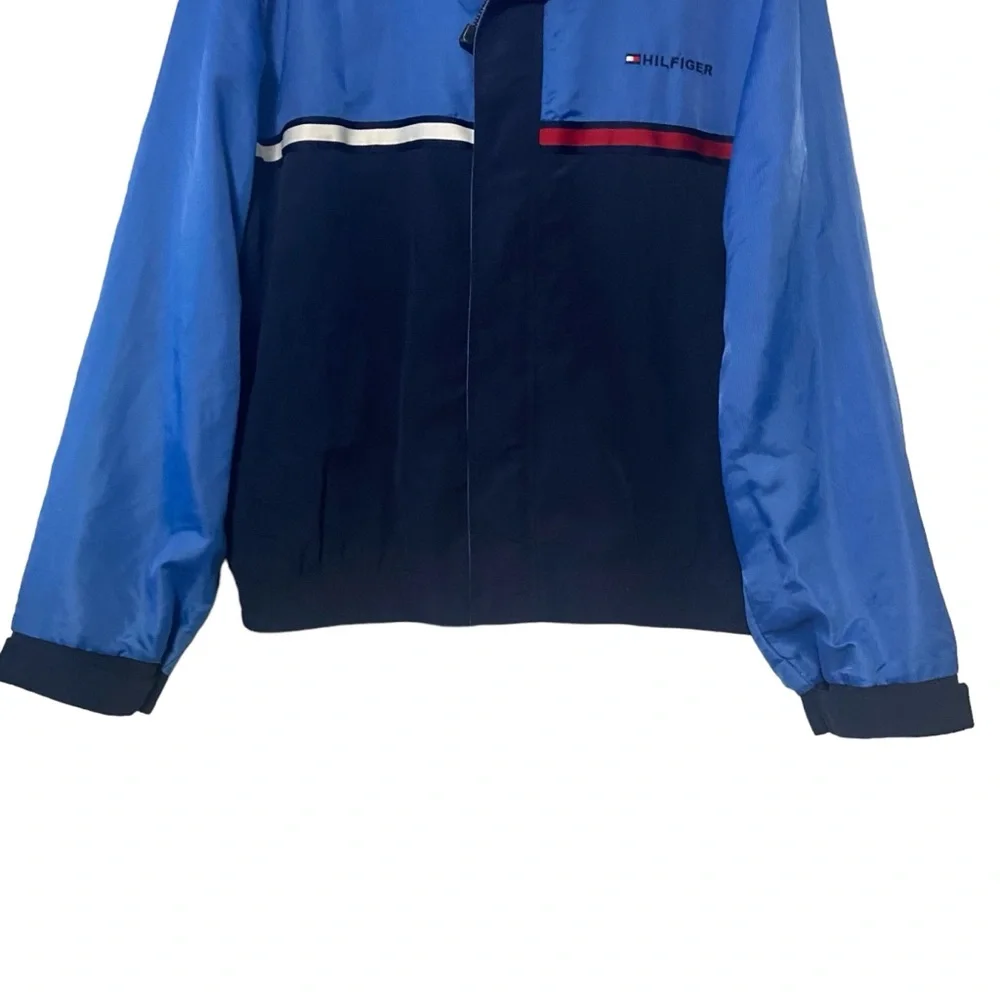 Vintage Tommy Hilfiger Color Block Windbreaker Blue Red & White Y2K Jacket